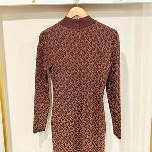 Michael Kors Logo Jacquard Mock Neck Dress
